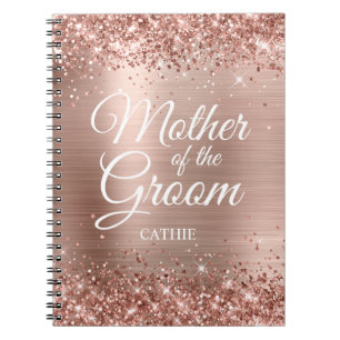 Mutter der Groom Glittery Rose Gold Foil Notizblock