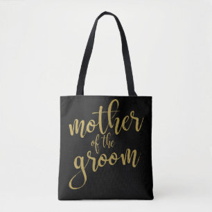 Mutter der Groom Gold Glitzer Kalligraphie-Tasche