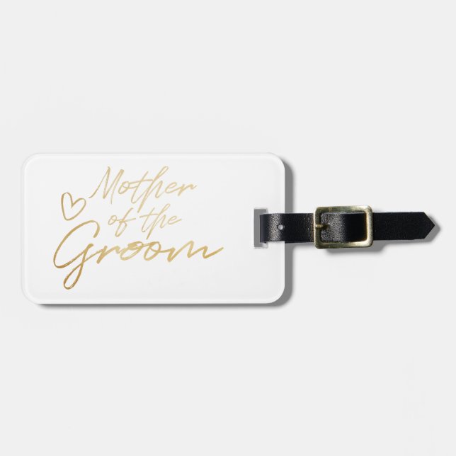 Mutter der Groom - Gold Imitate Folie Gepäckanhänger (Vorderseite horizontal)