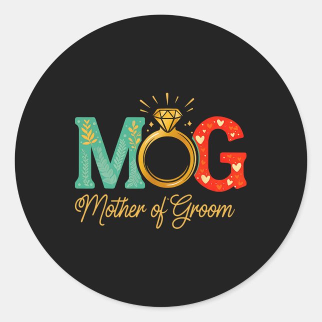 Mütter der Groom Mob Mog Mama Wedding Bac Runder Aufkleber (Vorderseite)