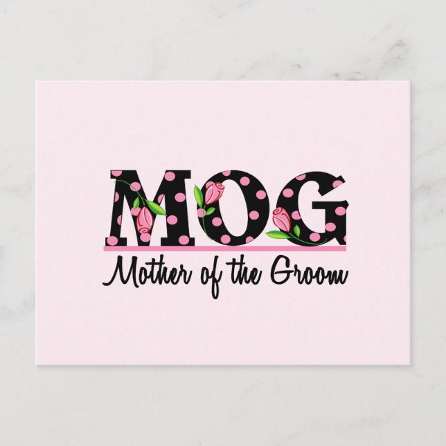 Mutter der Groom (MOG) Tulip Lettering Postkarte (Vorderseite)