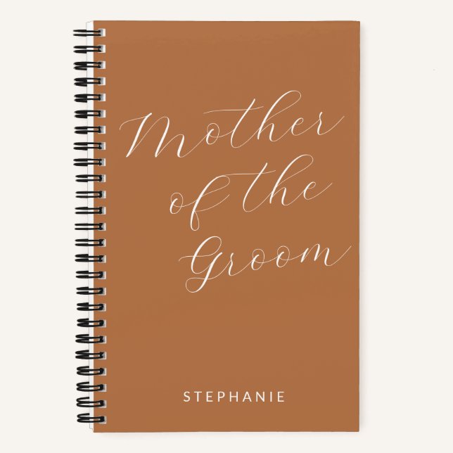 Mutter der Groom Personalisiert Terrakotta Notizbuch (Vorderseite)