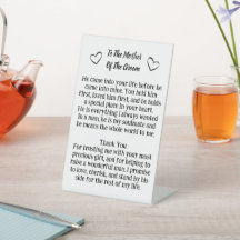 Mutter der Groom Plaque-Hochzeitstipendium