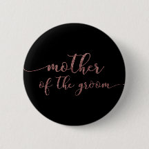 "Mutter der Groom" Rose Gold Glitzer auf Schwarz
