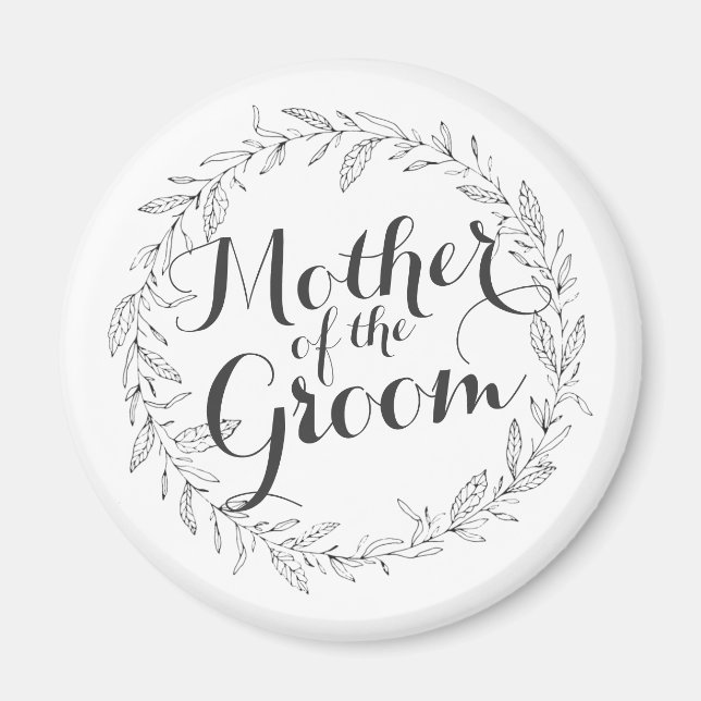 Mutter der Groom Simple Floral Wedding | Magnet (Vorne)