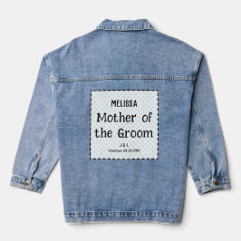 Mutter der Groom Stilvolle Hochzeit Personalisiert Jeansjacke