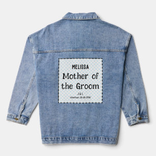 Mutter der Groom Stilvolle Hochzeit Personalisiert Jeansjacke