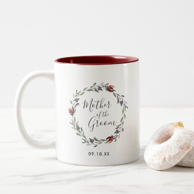 Mutter der Groom-Tasse | Rustikales Herbstblut Zweifarbige Tasse (Mit Donut)