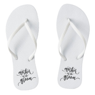 Mutter der Groom Wedding Calligraphy Flip Flops