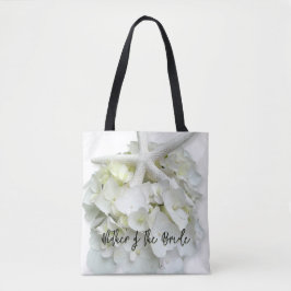 Mutter der Groom White Floral Starfish Tasche