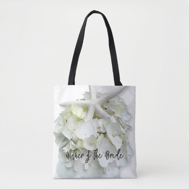Mutter der Groom White Floral Starfish Tasche (Vorderseite)