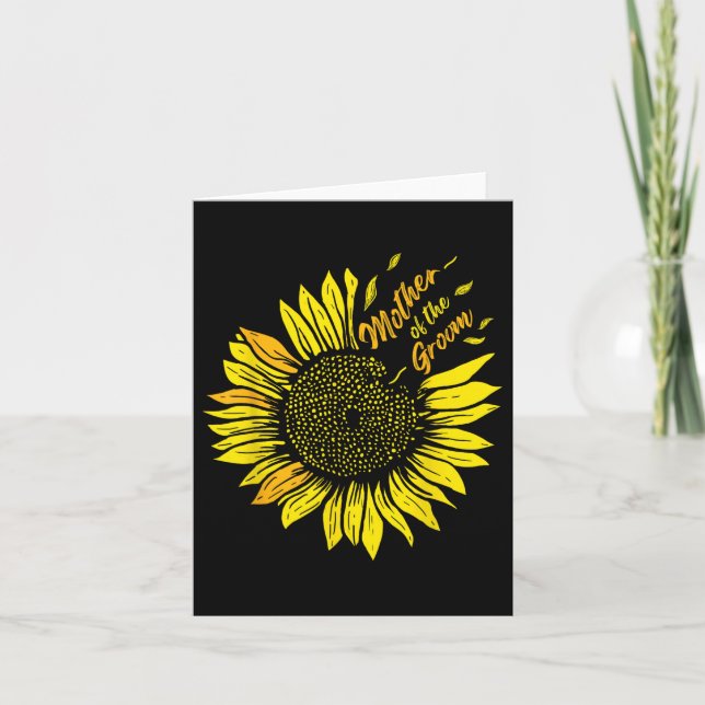 Mutter der Hochzeitsblume der Mama Sonnenblume Karte (Vorderseite)