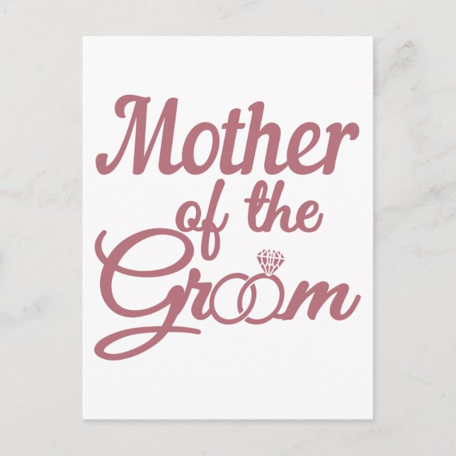 Mutter der Hochzeitsfamilie der Groom Postkarte (Vorderseite)