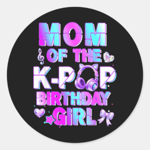 Mutter der K-Pop-Birthday-Girls Koreanische Musik Runder Aufkleber