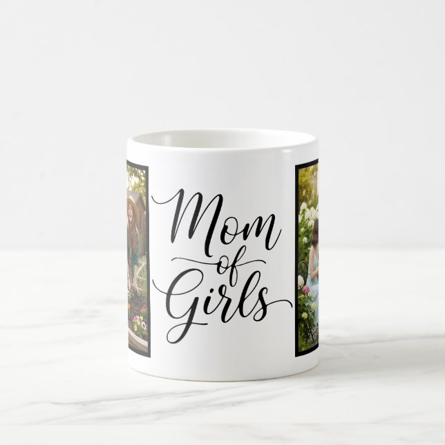 Mutter der Mädchen Elegantes modernes Skript 2 Fot Kaffeetasse (Mittel)