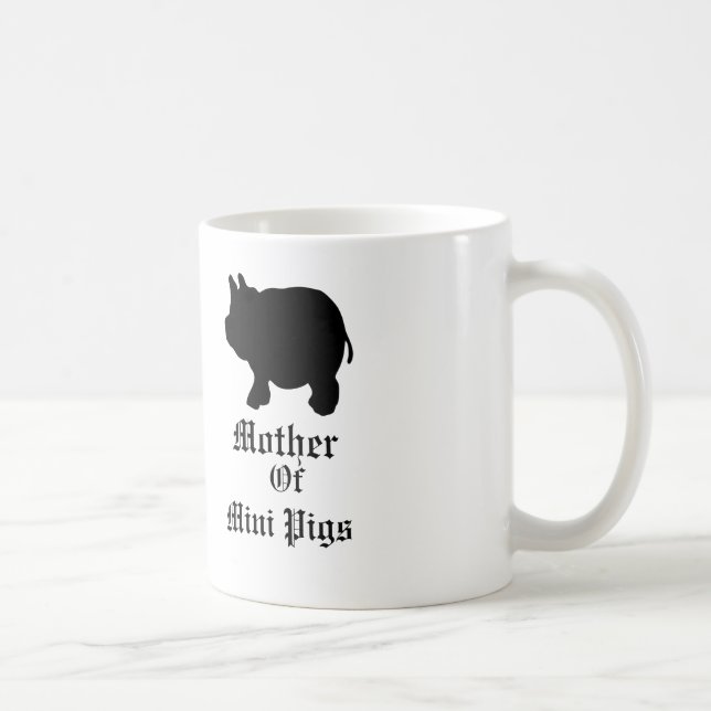 Mutter der Minischweine/mit schwarzem Minischwein Tasse (Rechts)