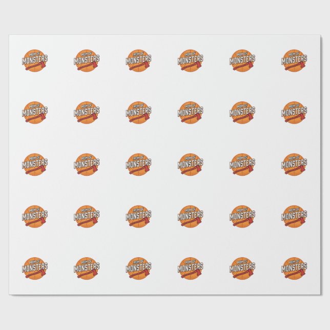 Mutter der Monster Vintage Basketball-Mutter Desig Geschenkpapier (Flach)