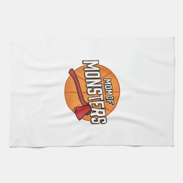Mutter der Monster Vintage Basketball-Mutter Desig Geschirrtuch (Horizontal)