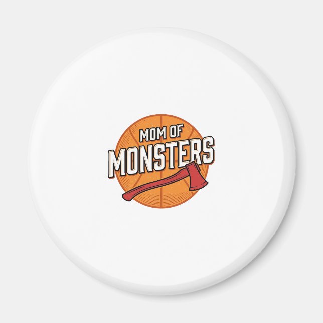 Mutter der Monster Vintage Basketball-Mutter-Desig Magnet (Vorne)