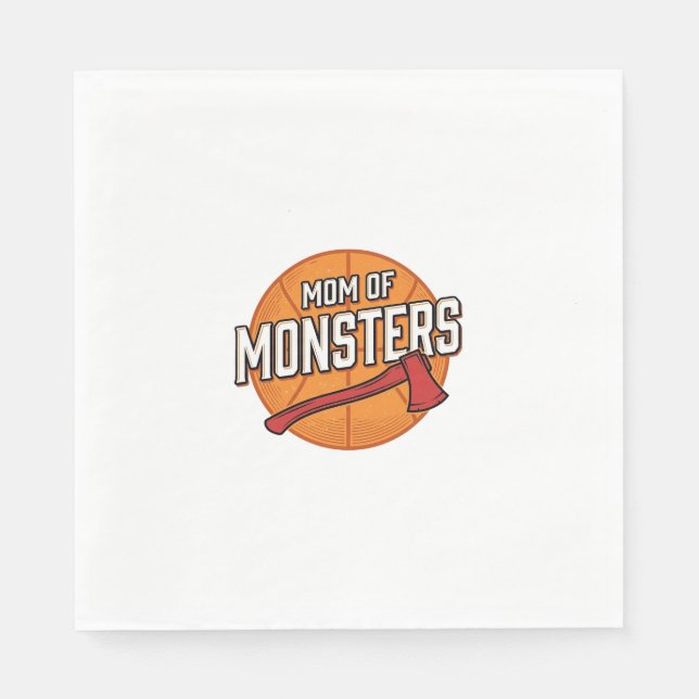 Mutter der Monster Vintage Basketball-Mutter Desig Serviette (Vorderseite)