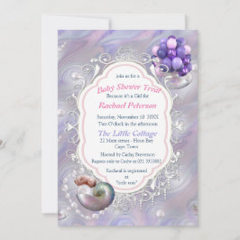 Mutter der Perlen, die einem Baby-Mädchen die Gebu Einladung