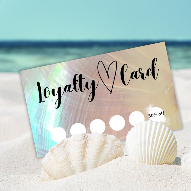 Mutter der perlen Seashell Customer Loyalty Card Visitenkarte (Von Creator hochgeladen)