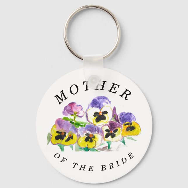 Mutter der Stiefmütterchen Blumenvintage Hochzeit Schlüsselanhänger (Vorderseite)