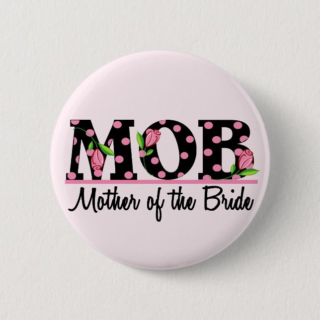 Mutter der Tulpe-Beschriftung der Braut-(MOD) Button (Vorderseite)