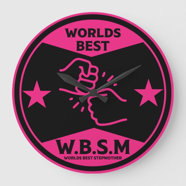 MUTTER DER WELT MIT BESTEN SCHRITTEN GROßE WANDUHR (Vorderseite)