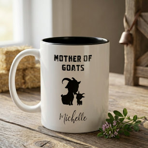 Mutter der Ziegen Lustiger Bauernhof-Tierliebhaber Zweifarbige Tasse