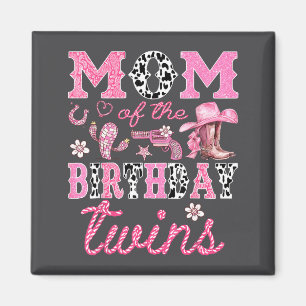 Mutter der Zwillinge zum Geburtstag Cowgirl Rodeo Magnet