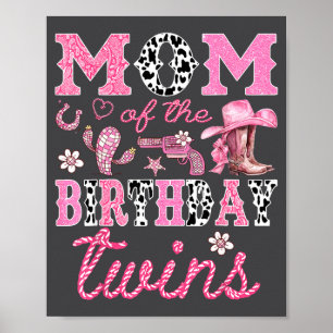 Mutter der Zwillinge zum Geburtstag Cowgirl Rodeo Poster