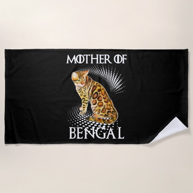 Mutter des Bengalischen katzen Shirts Strandtuch (Vorderseite)