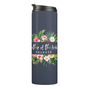 Mutter des Braut-Aquarells mit Blumen Thermosbecher