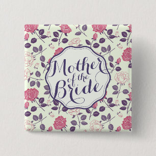 Mutter des Braut-Blumenhochzeits-Button-Knopfes Button