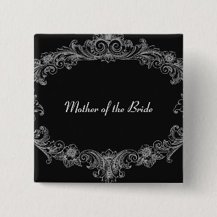 MUTTER des BRAUT Knopf-Schwarzen Vintages V04 Button