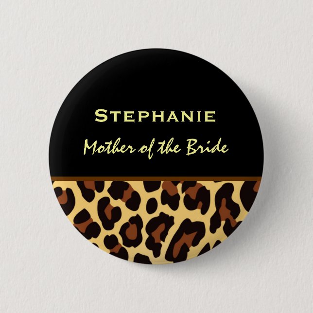 Mutter des Braut-Leopard-Druck-individuellen Button (Vorderseite)