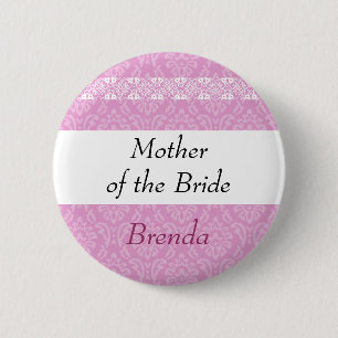 MUTTER DES BRAUT Rosa-Damastes und der Button