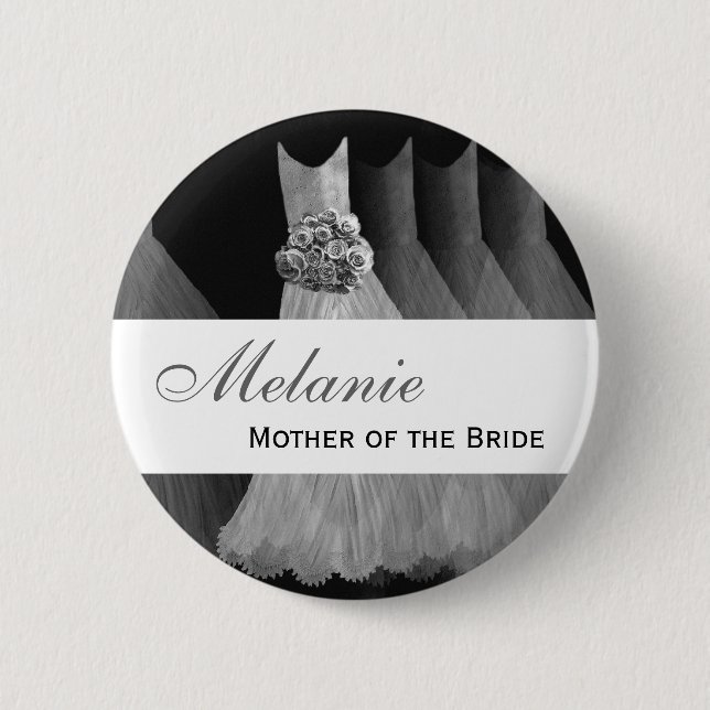 MUTTER des BRAUT Silbers bekleidet V1 Button (Vorderseite)