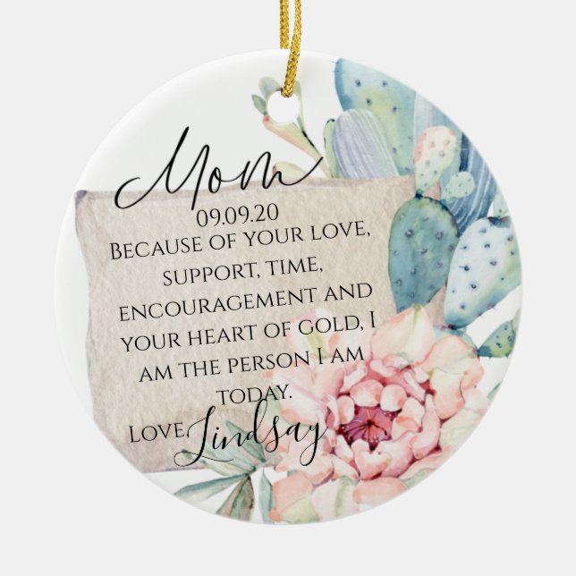 Mutter des Brautgeschenks Keramik Ornament (Vorne)