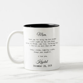 Mutter des Brautgeschenks Zweifarbige Tasse