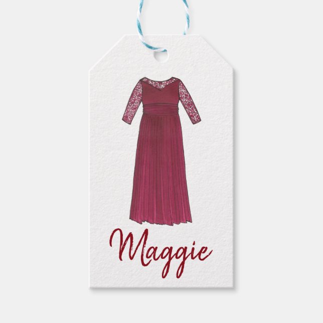 Mutter des Brautgrooms Hochzeitsparty Gown Dress Geschenkanhänger (Vorderseite)