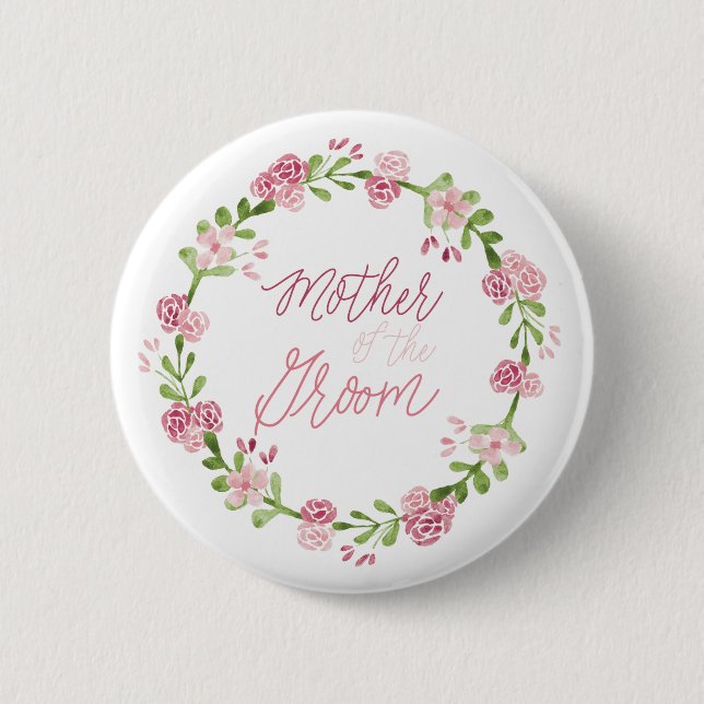 Mutter des Bräutigam-Blumen-Knopf-Buttons Button (Vorderseite)