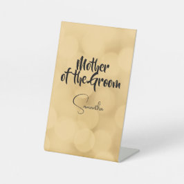Mutter des Bräutigams - bearbeitbarer Text auf Gol Sockelschild