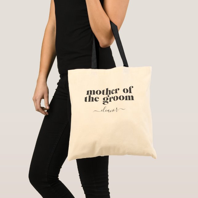 Mutter des Bräutigams Einfach Modern Benutzerdefin Tragetasche (Vorderseite (Produkt))