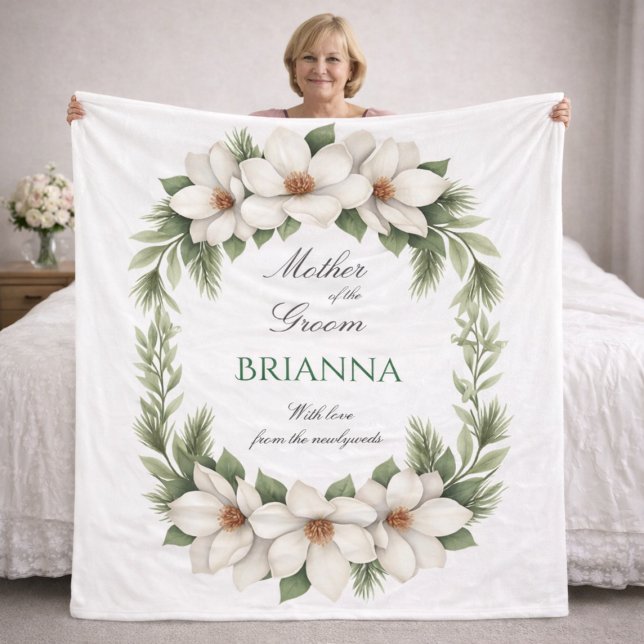 Mutter des Bräutigams Magnolie Hochzeitsgeschenk Fleecedecke (Von Creator hochgeladen)