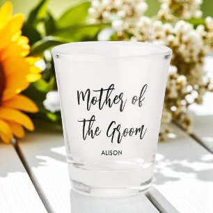 Mutter des Bräutigams Schwarz Weiß Hochzeit  Schnapsglas