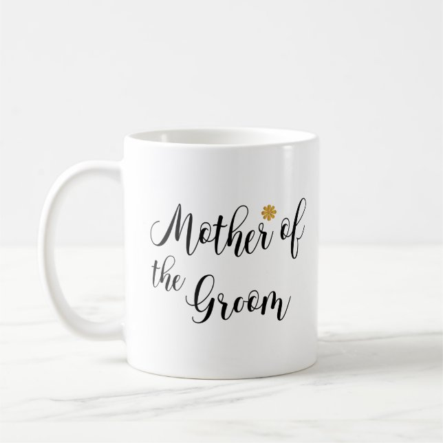 Mutter des Bräutigams schwarzer Text Kaffeetasse (Links)