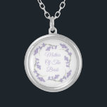 Mutter des Brautlavenders Versilberte Kette<br><div class="desc">Mutter der Bride Lavender Floral Wreath Locket Nekklace</div>