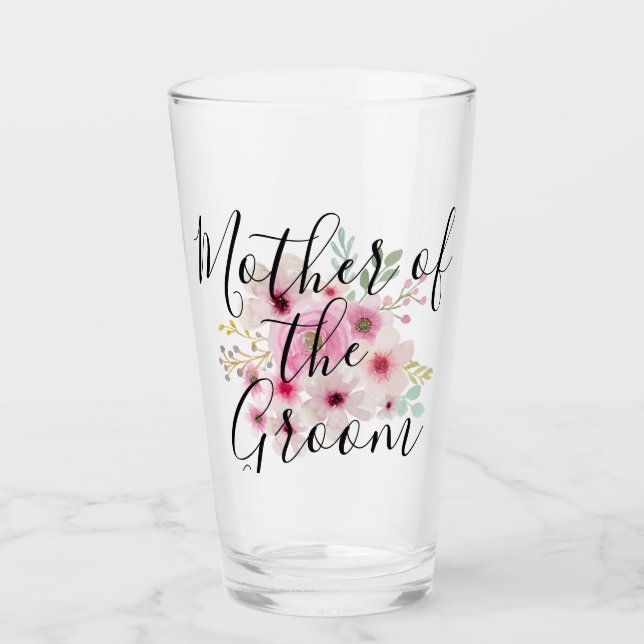 MUTTER DES Brautparty "Watercolor floral" Glas (Vorderseite)